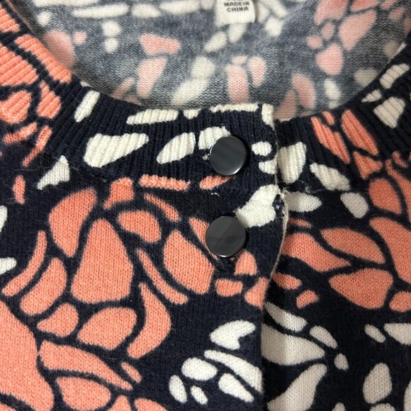 Crown & Ivy Cardigan Sweater Womens XL Orange Black White Elephants Palm Trees - Picture 7 of 11